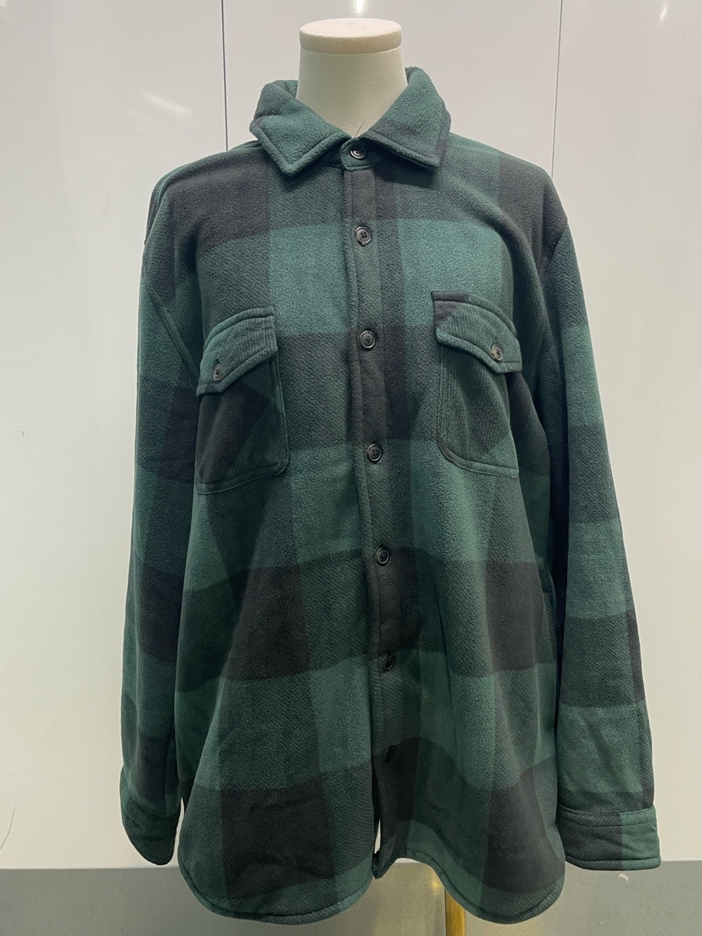 Freedom Foundry Plaid Sherpa Lined Fleece Shacket Men’s L Heavy Outdoor Gorpcore